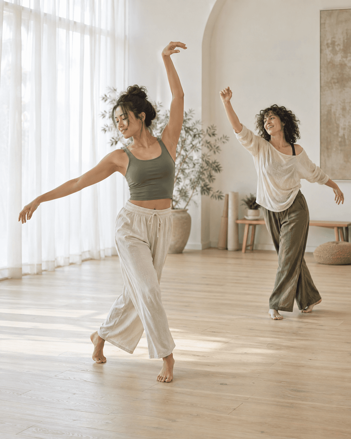 Movimiento libre en una clase de baile